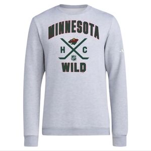 Adidas Minnesota Wild Crewneck Sweater - Gray Men's Small NWT